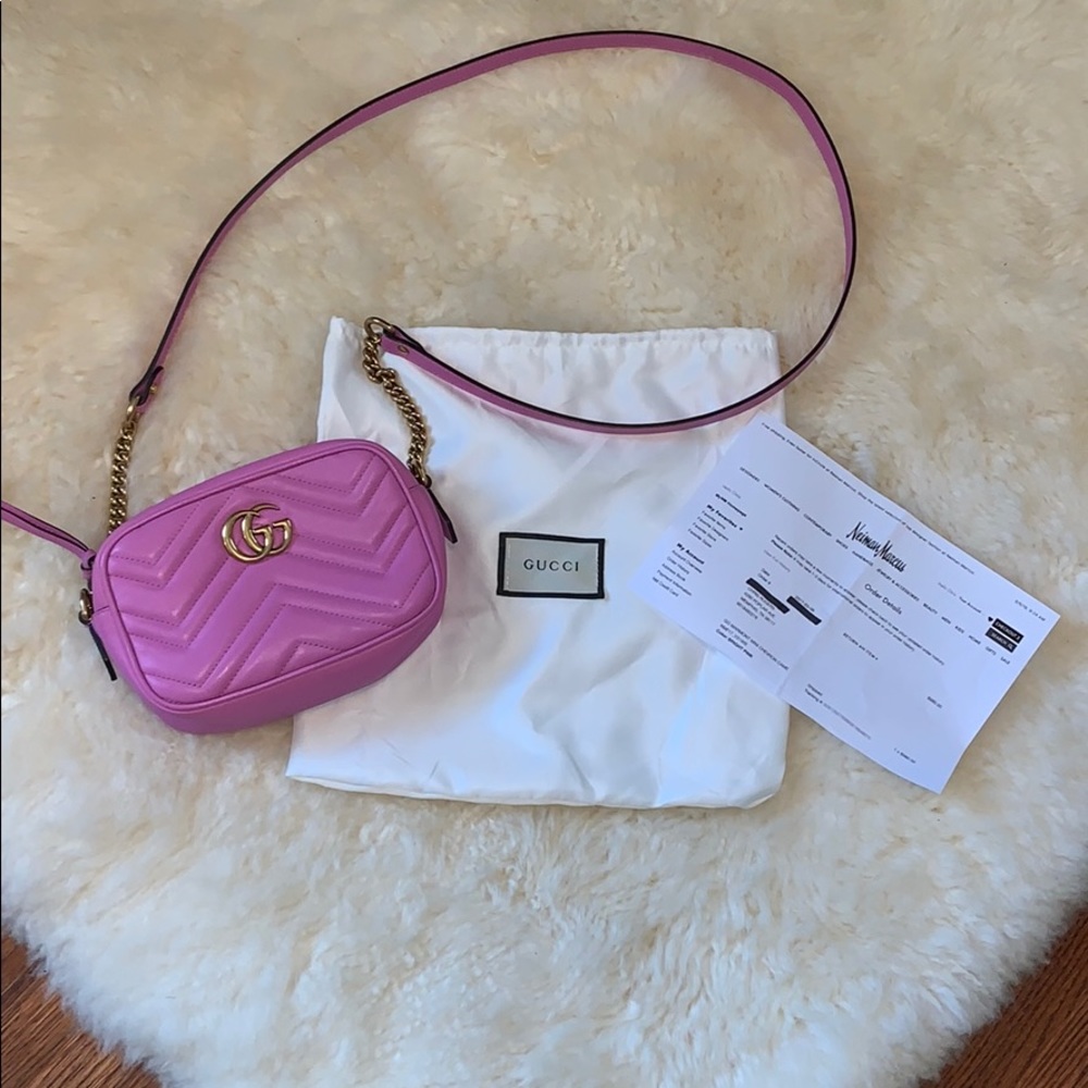 Gucci Marmont Matelasse Mini pink bag - Picture 1 of 15